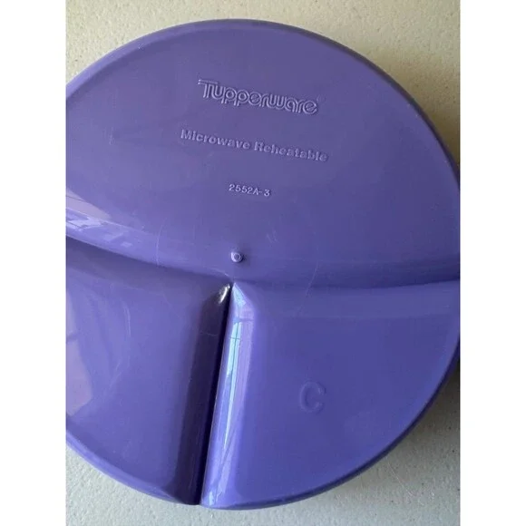 Tupperware Retired Munchkin Stay Put Divided Set Of 2 Toddler Bowl Plate - Picture 3 of 3